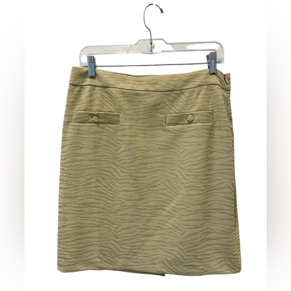 New Without Tag Michael Kors Gold Animal Print Mini Skirt, Size Large - Picture 1 of 12